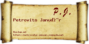 Petrovits Január névjegykártya